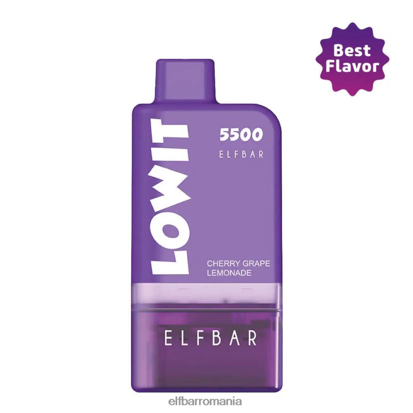 ELFBAR kit de păstăi preumplute lowit 5500 2%nic limonada de struguri cu cireșe păstăi de limonadă de cireș struguri+bateria mov R06FNN135