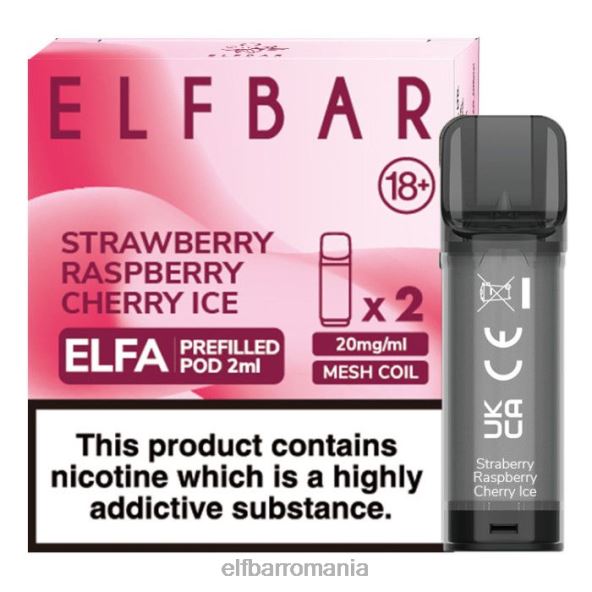 elfbar elfa pastă preumplută - 2ml - 20mg (pachet de 2) gheață de căpșuni și zmeură DF24S129
