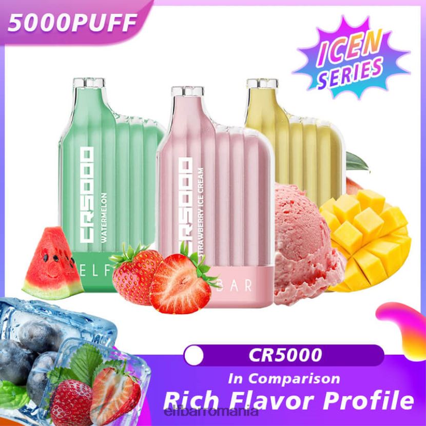 ELFBAR cea mai bună aromă vape de unică folosință seria de gheață cr5000 gheata de piersici R06FNN20