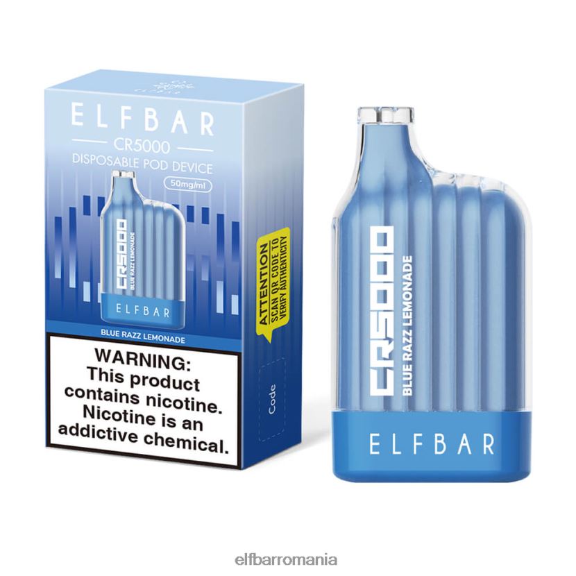 ELFBAR cel mai bun gust de unică folosință vape cr5000 blue razz limonada albastru razz R06FNN19