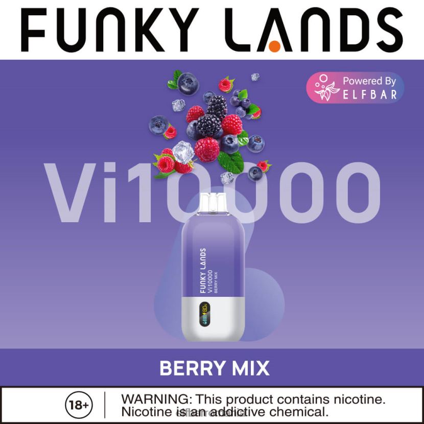ELFBAR funky lands vape de unică folosință vi10000 puf afine trandafir mentă R06FNN163