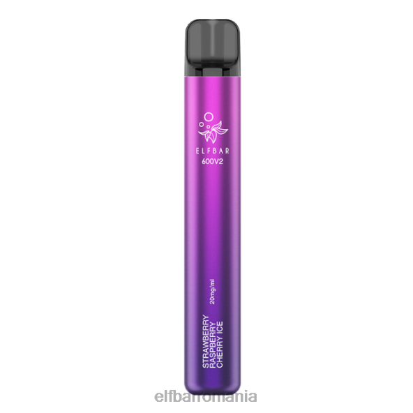 elfbar 600v2 vape de unică folosință - 20mg gheață de căpșuni și zmeură DF24S18