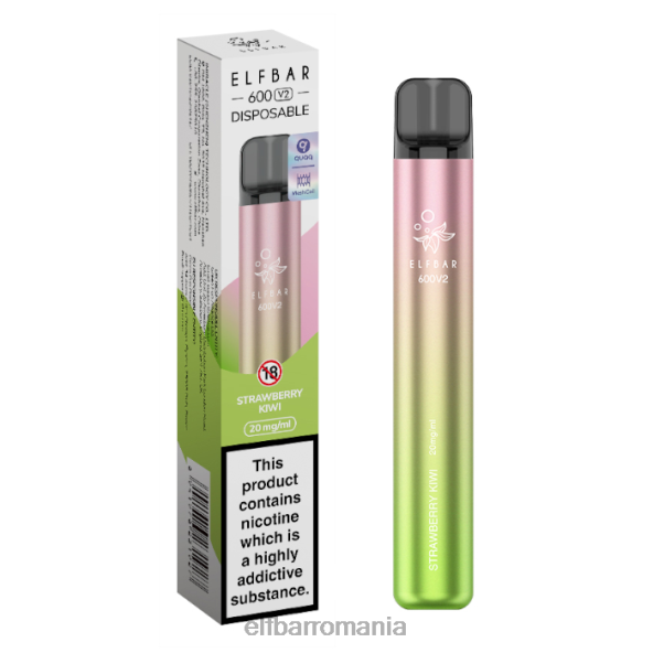 elfbar 600v2 vape de unică folosință - 20mg gheață de căpșuni și zmeură DF24S18
