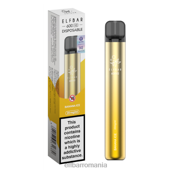 elfbar 600v2 vape de unică folosință - 20mg gheata de banane DF24S9