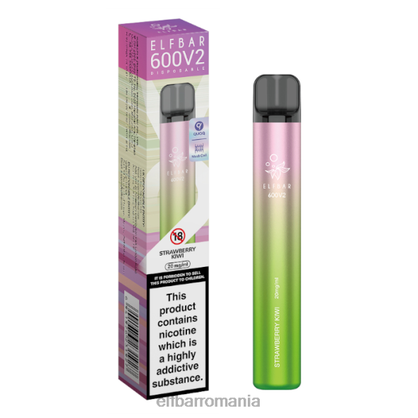 elfbar 600v2 vape de unică folosință - 20mg kiwi de căpșuni DF24S3