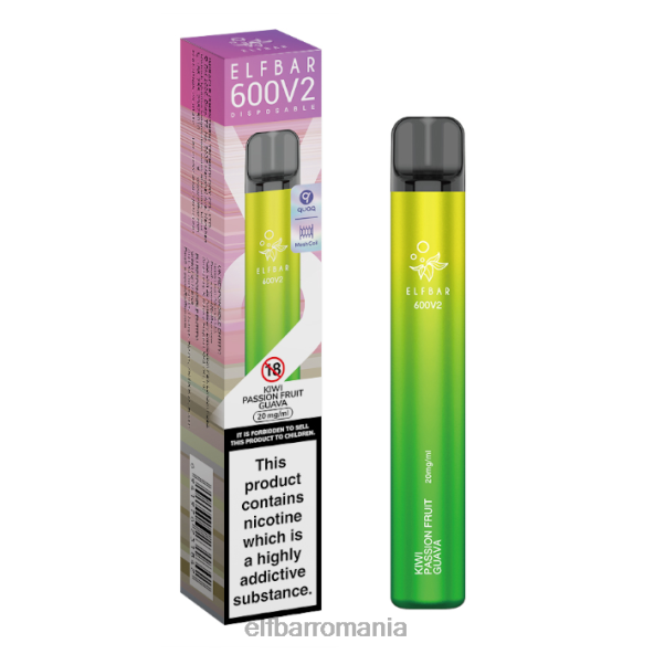 elfbar 600v2 vape de unică folosință - 20mg kiwi guava fructul pasiunii DF24S12